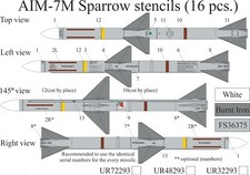 UpRise Decals UR72293 - DECAL AIM-7M Sparrow (16 pcs.) 1/72