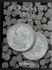 He Harris Roosevelt Dimes Dime Coin Folder Number 1 1946-1964 Album Book 2684
