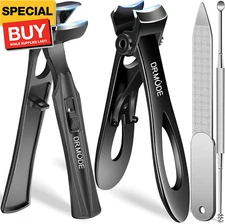 Toenail Clippers for Thick Nails for Seniors, Angled Head Long Handled Toe Nail 