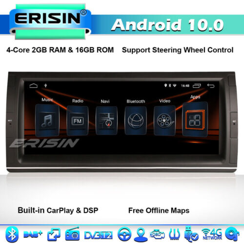 10.25" Android 10 CarPlay Autoradio BMW 5er E39 X5 M5 E53 DAB+ 4G DSP TNT Canbus - Imagen 1 de 12