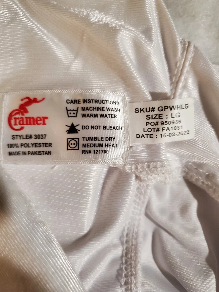 Cramer Adulto Talla Grande Fútbol 7 Acolchado Juego Pantalón Ropa Protectora Blanco Nuevo con Etiquetas Foto 4 de 4