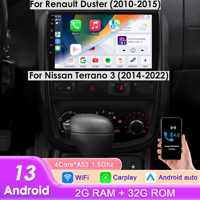 9'' Android 14 Car Radio GPS Multimedia CarPlay For Renault Duster Nissan Terrano
