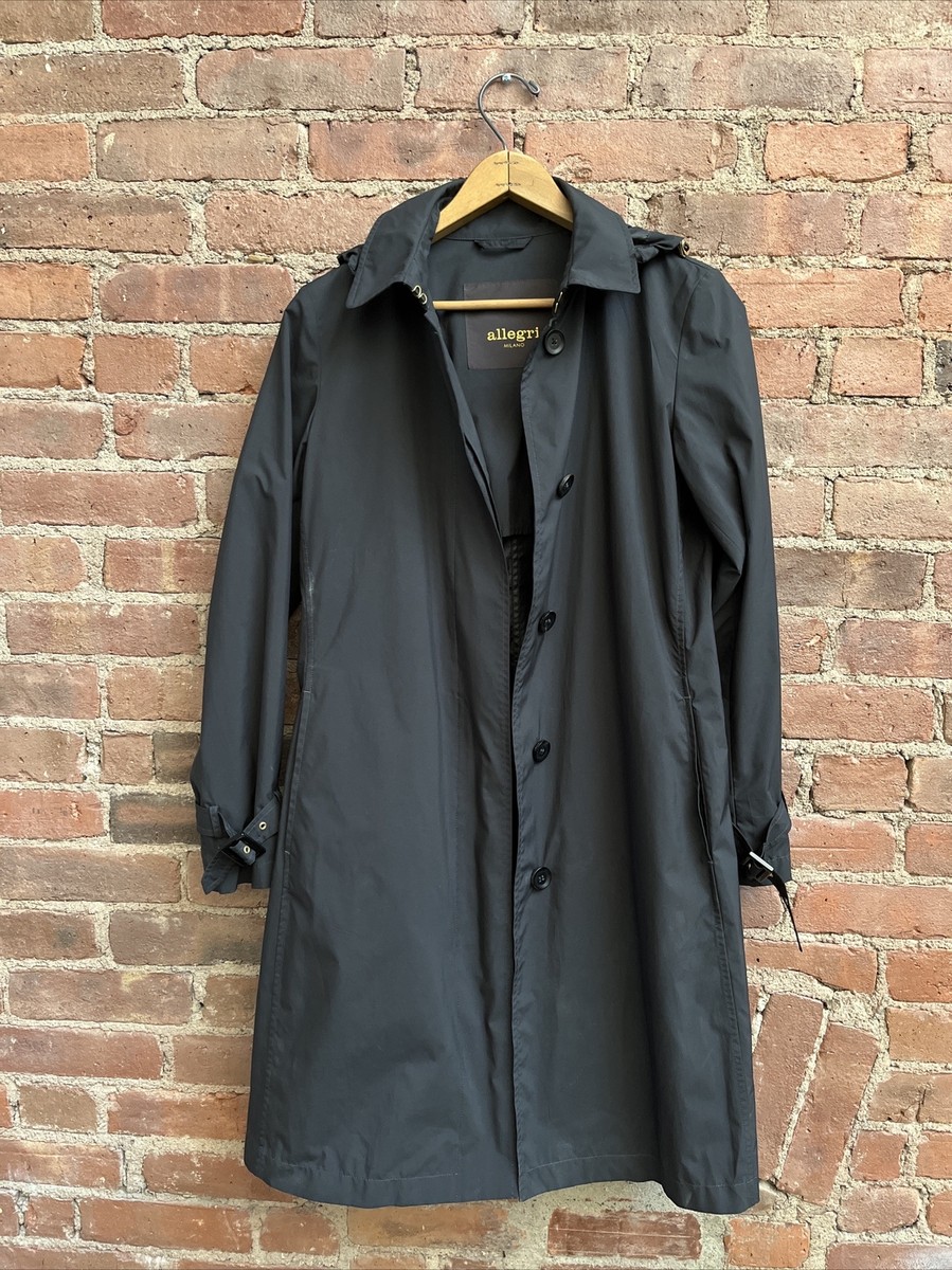 Allegri Milano City Women's Trench Coat, Sz 38, Black, Italy | eBay