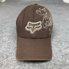 Fox Racing Men Hat Small Flex Brown White Spo...
