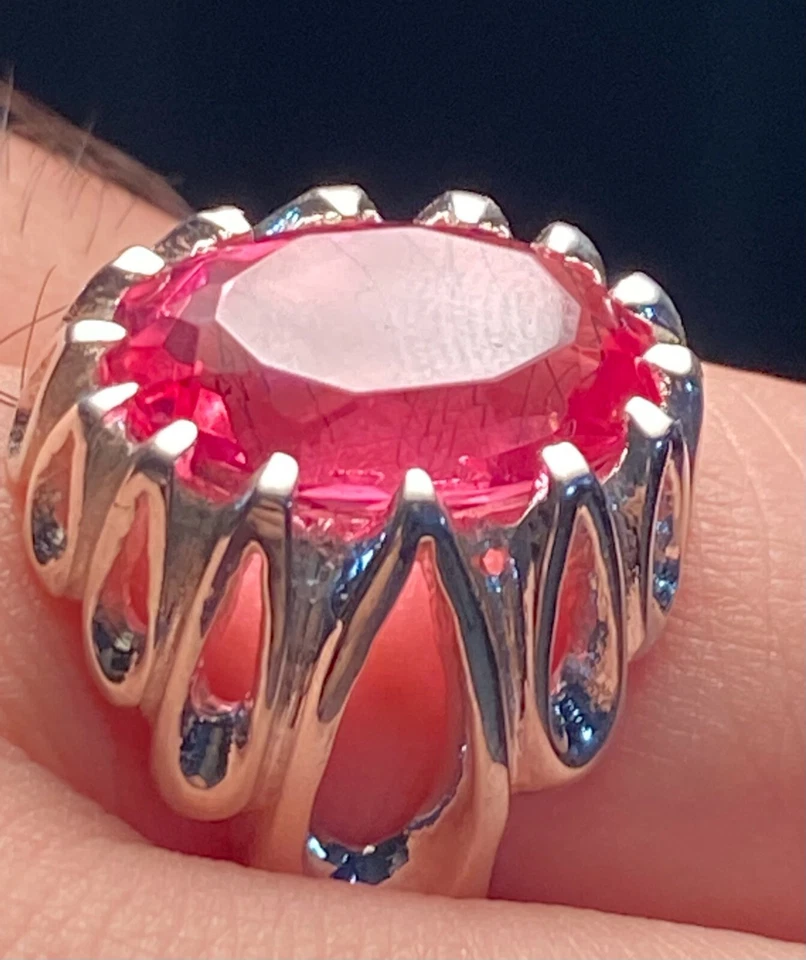 Antique Natural Men Topaz Silver 925 Ring 11 CT | 10.25 US - Изображение 4 из 4