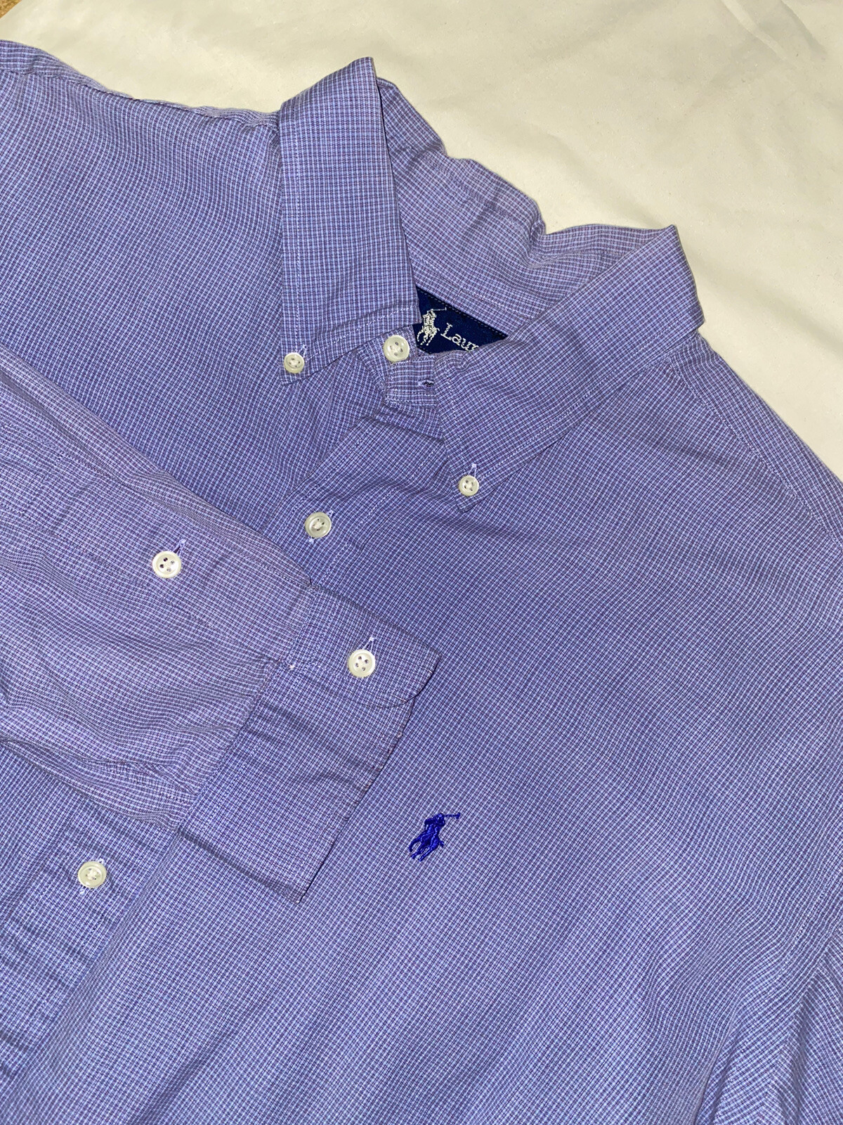 Ralph Lauren Shirt Mens XL Blake Fit Blue Pony Button Casual