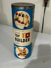 Vintage 1960's Lincoln Log Toy Builder Set-Wood w/Plastic Nuts/Bolts-155 Pieces