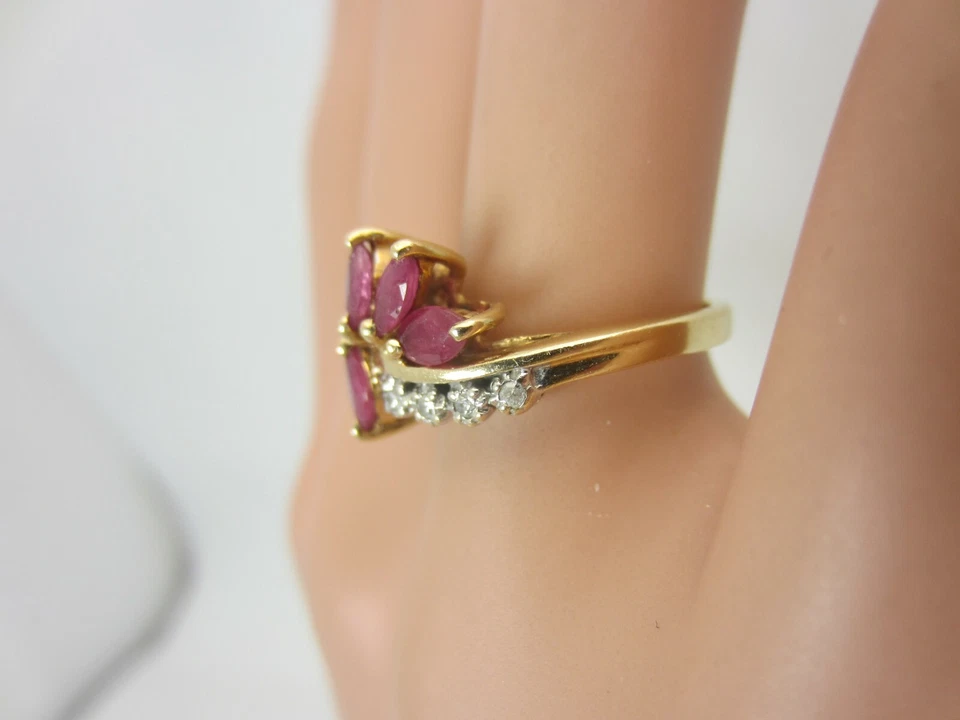 Vintage 14k Yellow Gold 1.50 carat Ruby and Diamond Ring 1.58 ct TW - Image 4 of 4