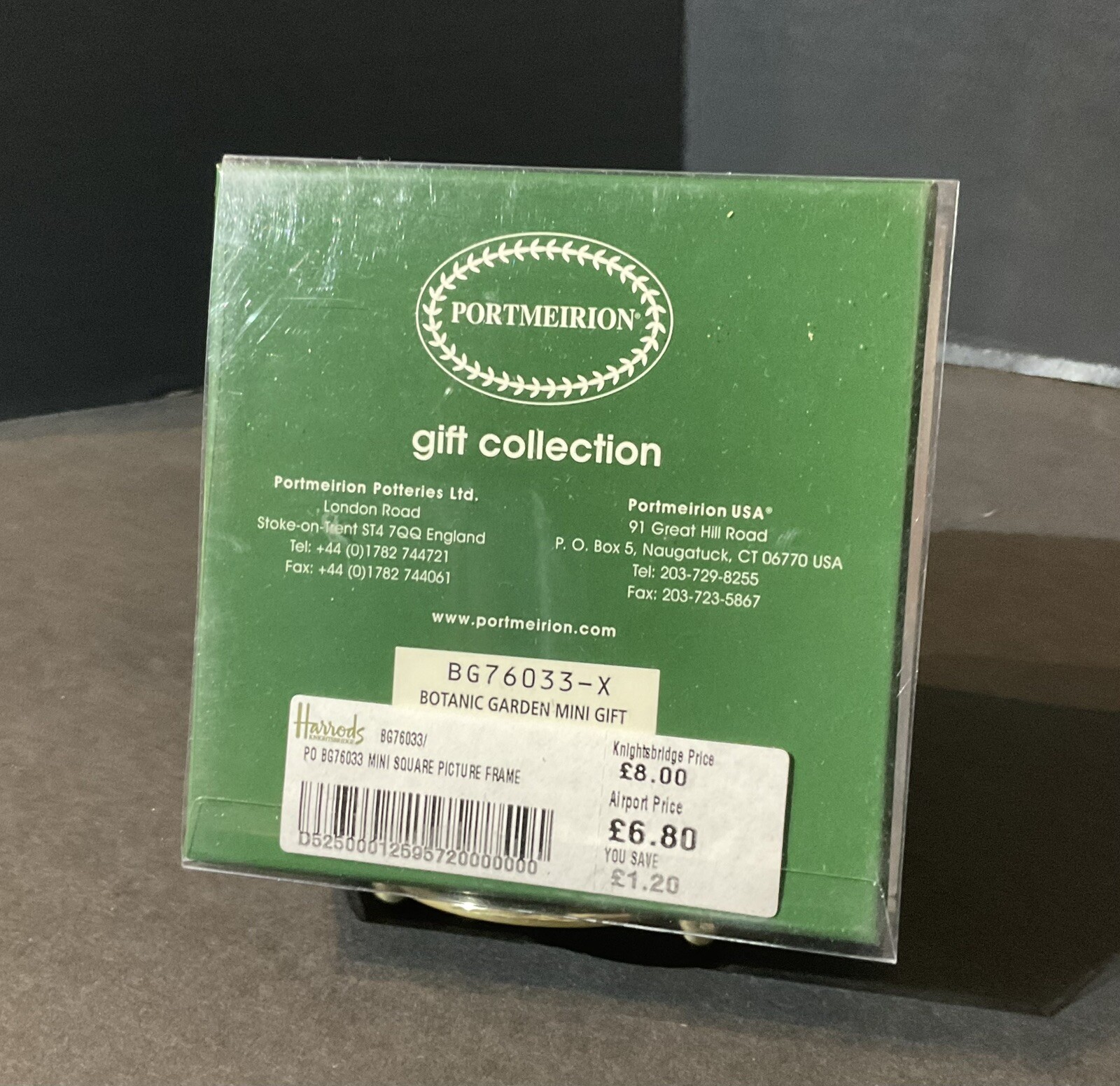 Portmeirion Botanic Garden Picture Frame Mini Porcelain 3 Inch Orig. Box