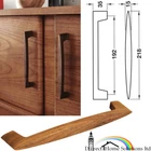 Hafele Modern Stylish Oval Walnut Wood Wooden Handle 192mm Fixing Cabinet Knob