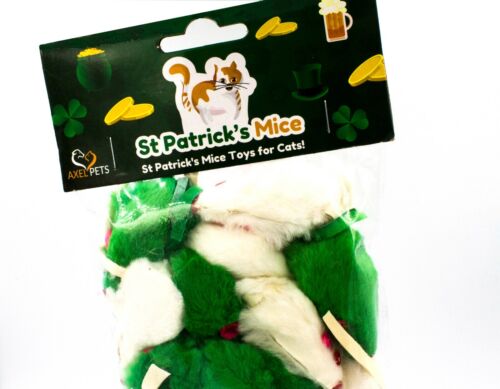 AXEL PETS St Patrick's Day Irish Festive Holiday Cat Rabbit Fur Mice Toys Catnip - Picture 2 of 6
