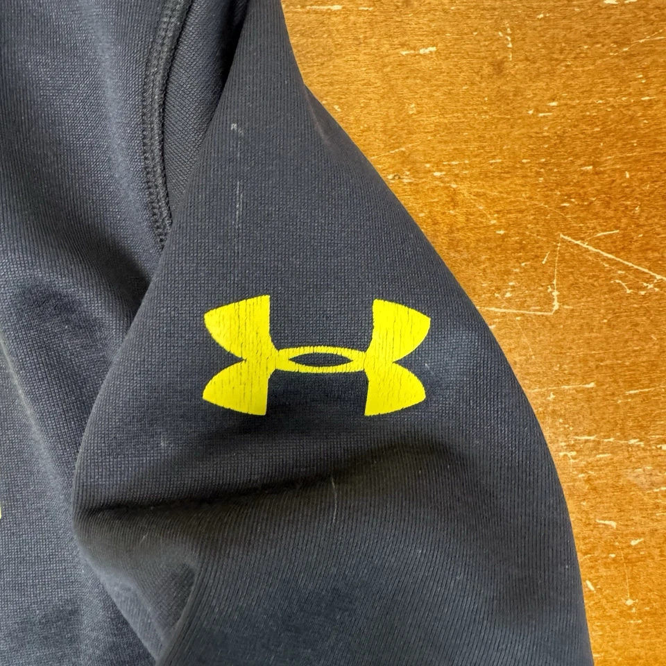 Sudadera con Capucha Under Armour Niños Grande Negra Amarilla Batman Cold Gear Pullover DC Foto 4 de 4