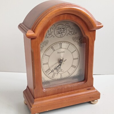  Acctim Vintage Wooden Mantel Shelf Desk Clock Quartz 20/15/7 Cm Brown 