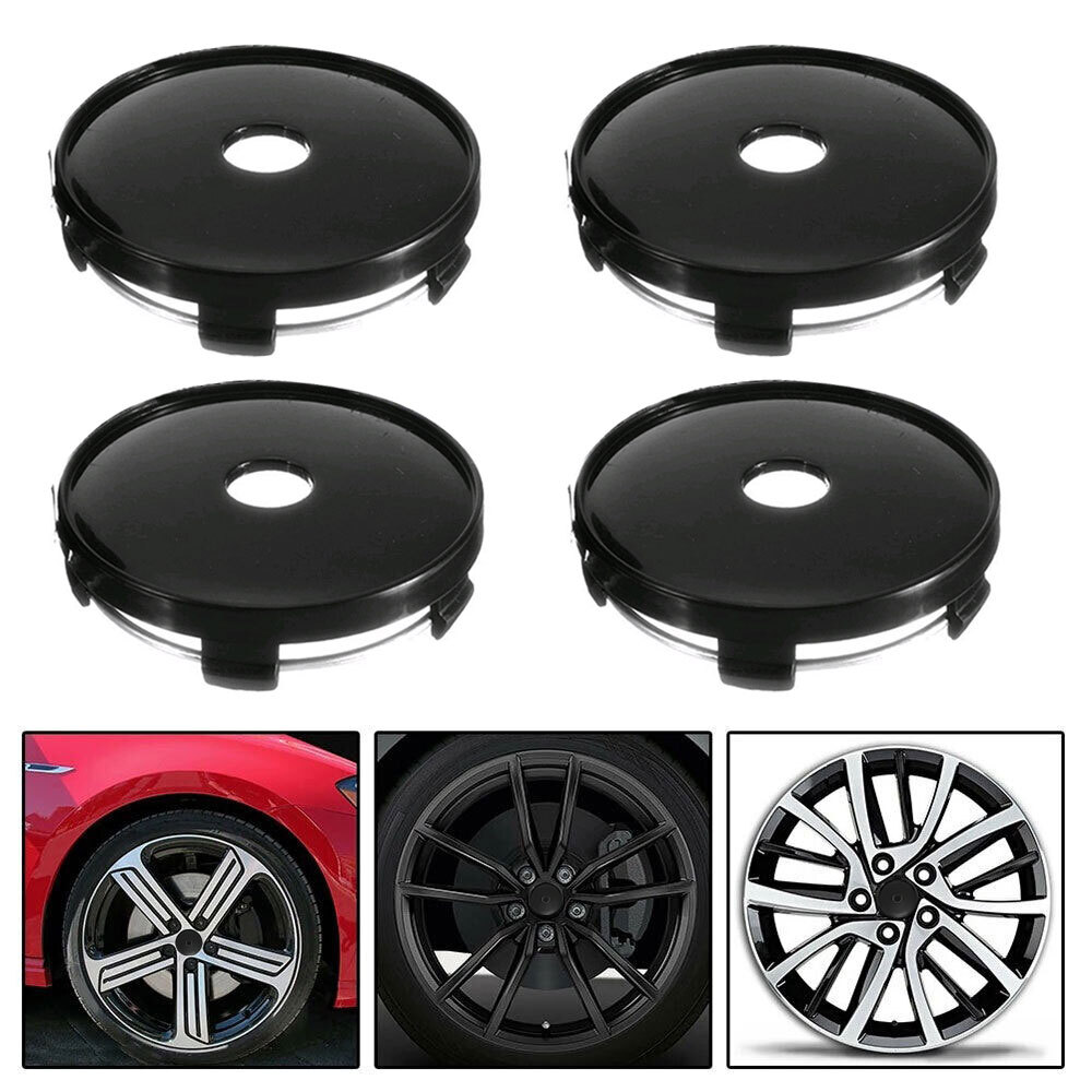4X Black Universal 60mm Car Wheel Tyre Rim Center Hub Caps Cover  Accessories