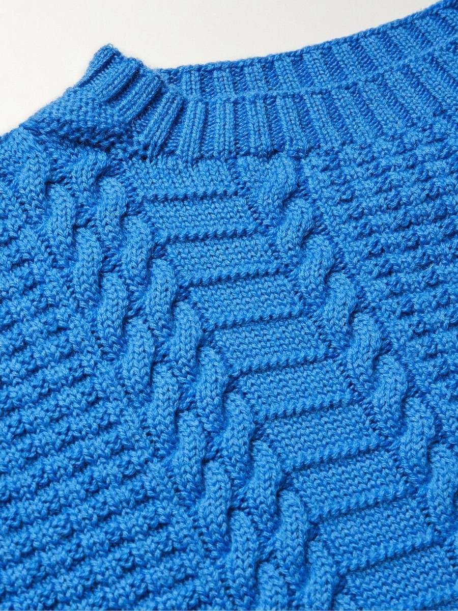 Maison Margiela Fisherman Crew Knit Sweater size Large- Blue Maison Margiela Fisherman Crew Knit Sweater size Large- Blue