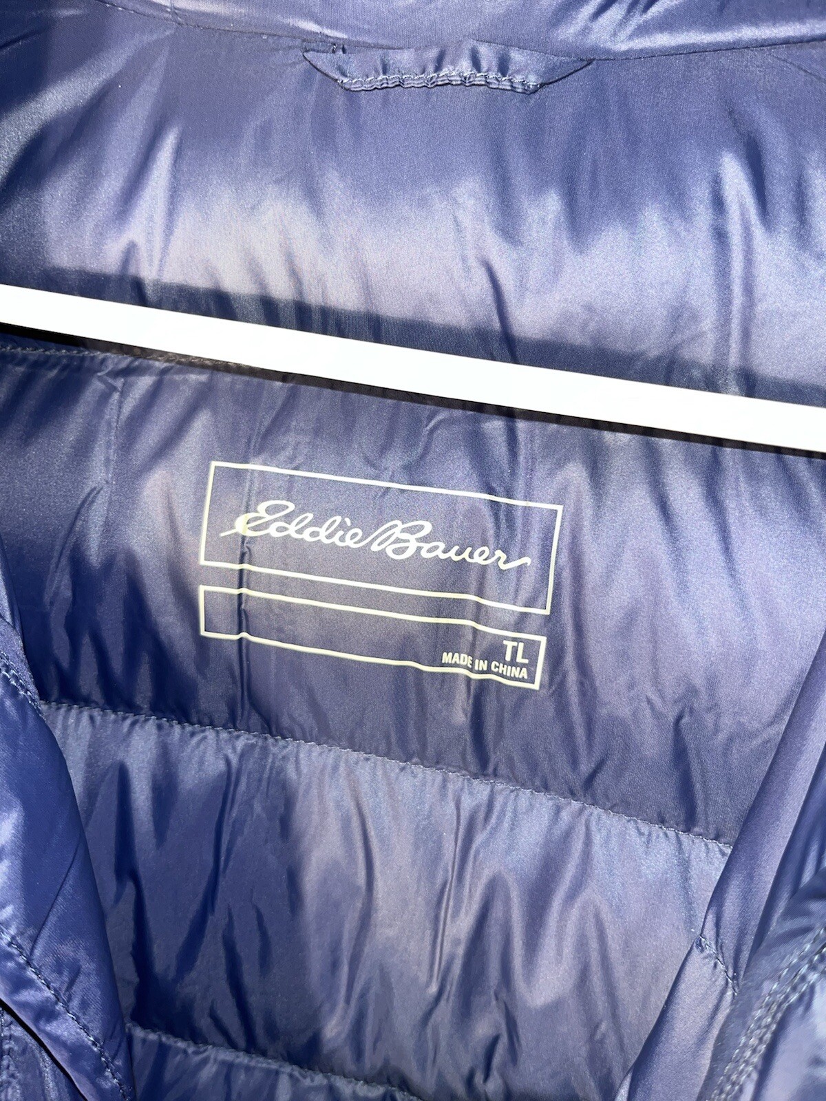 Eddie Bauer Stratuslite Down Snap Jacket Pullover Men’s Blue Green Tall