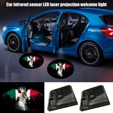 2pcs Led Shadow Laser Mexican Flag Eagle Logo Car Door Projection Welcome Light