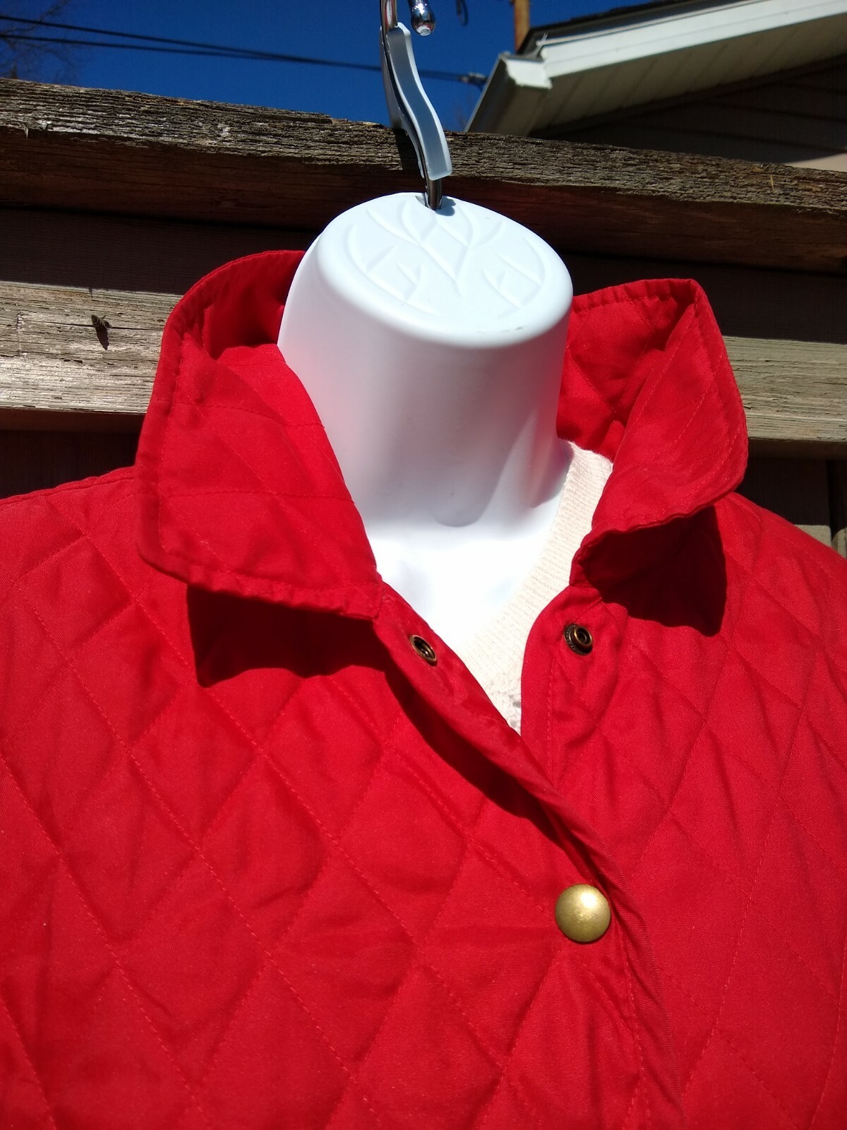 PENDLETON Diamond Quilted Jacket RED Button Snap … - image 12