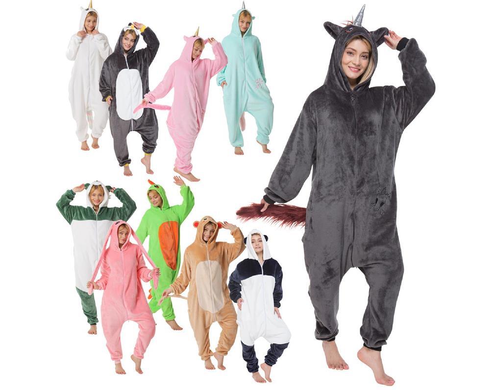 Tier Onesie Pyjama Unisex Erwachsene - Ganzkörper Schlafanzug Gans Kostüm Kuschelig