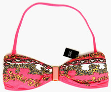 NEXT Padded Bandeau Bikini Top UK 8 Coral Pink BNWT