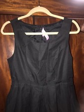 NEW Sinclaire Classic Black Cotton Sun Astrid Dress 8 NWT Saks
