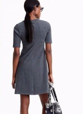 J Crew Knit Sunset Dress Womens Size XS Gray Short Sleeves Pullover Crewneck