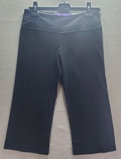 Lululemon Capri Leggings Womens 8 Black Purple Mid Rise Yoga Stretch Athleisure