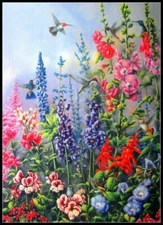 Hummingbirds 5 - DIY Chart Counted Cross Stitch Patterns Needlework DMC 14 ct  