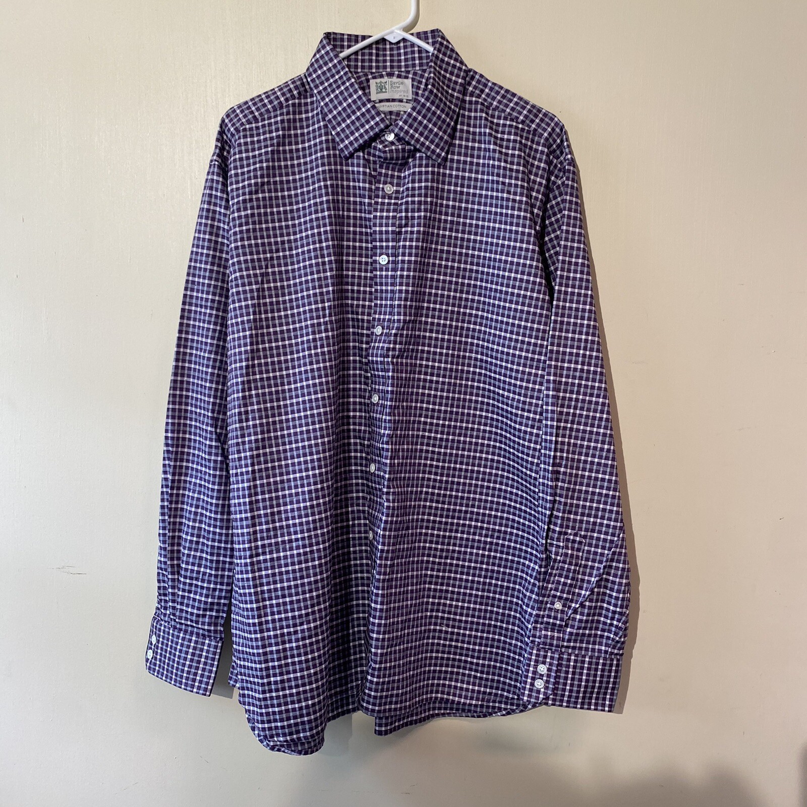 FILA camicia a quadri cotone egiziano savile row inspired tg 47 18 1 2 abbottonata