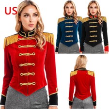 Women's Circus Ringmaster Costume Tassel Jacket Halloween Victorian Tailcoat