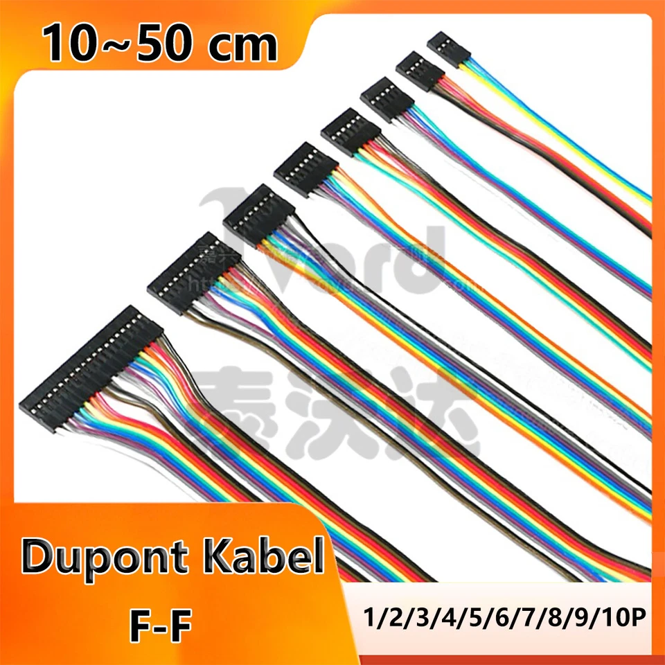 MARKENLOS Dupont Kabel 1 Pin 2 Pin~10 Pin F-F 2,54 mm Flachbandstecker Jumper Draht Pi