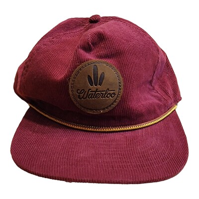 Waterloo Records Austin TX Logo Maroon Corduroy Snapback Hat
