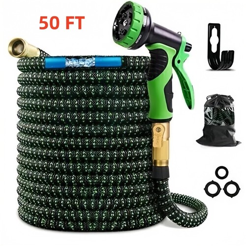 Garten Wasserschlauch 50/75/100 Fuß Erweiterbar Schwerlast Auslaufsicher Reinkupfer Kopf - Bild 20 von 22