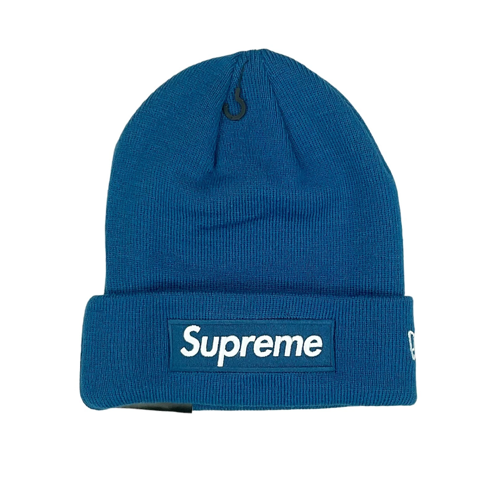 Bonnet bleu Supreme x New Era FW23 boîte logo