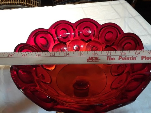 Vintage , large 8" by 10" Viking Amberina Ruby Red/yellow frut stand. - Picture 11 of 12