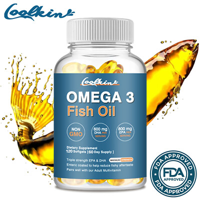 Omega 3 Fish Oil Capsules 2000mg-EPA & DHA-Highest Potency,Brain & Joint Support