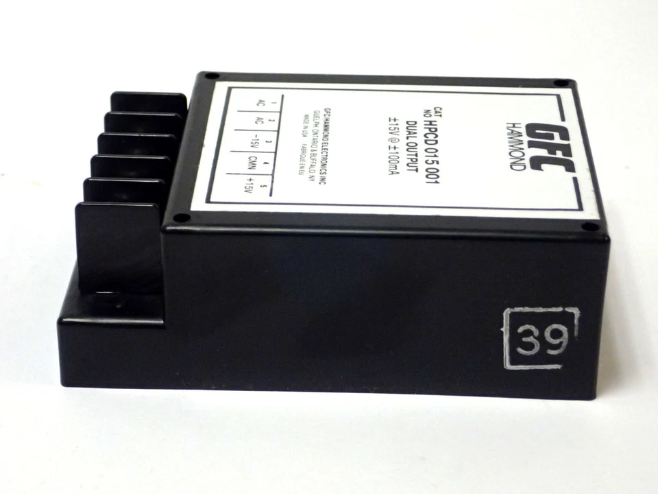 GFC HAMMOND HPCD 015 001 DUAL OUTPUT POWER SUPPLY +/-15V at 100mA NOS - Image 4 of 4
