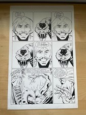 SINBAD #2 comic art  1001 arabian nights 1989 stares down FANGED SEA SNAKE 