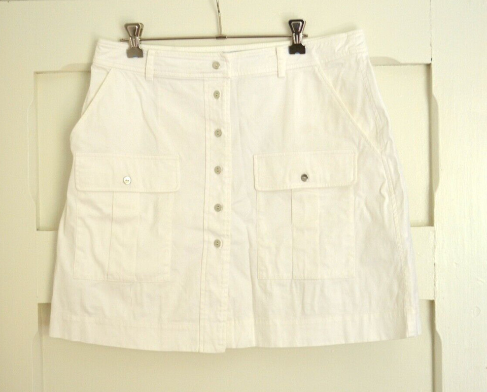 Forever New Women’s White Cargo Skirt with Stretch – Size AUS 12 / US 8