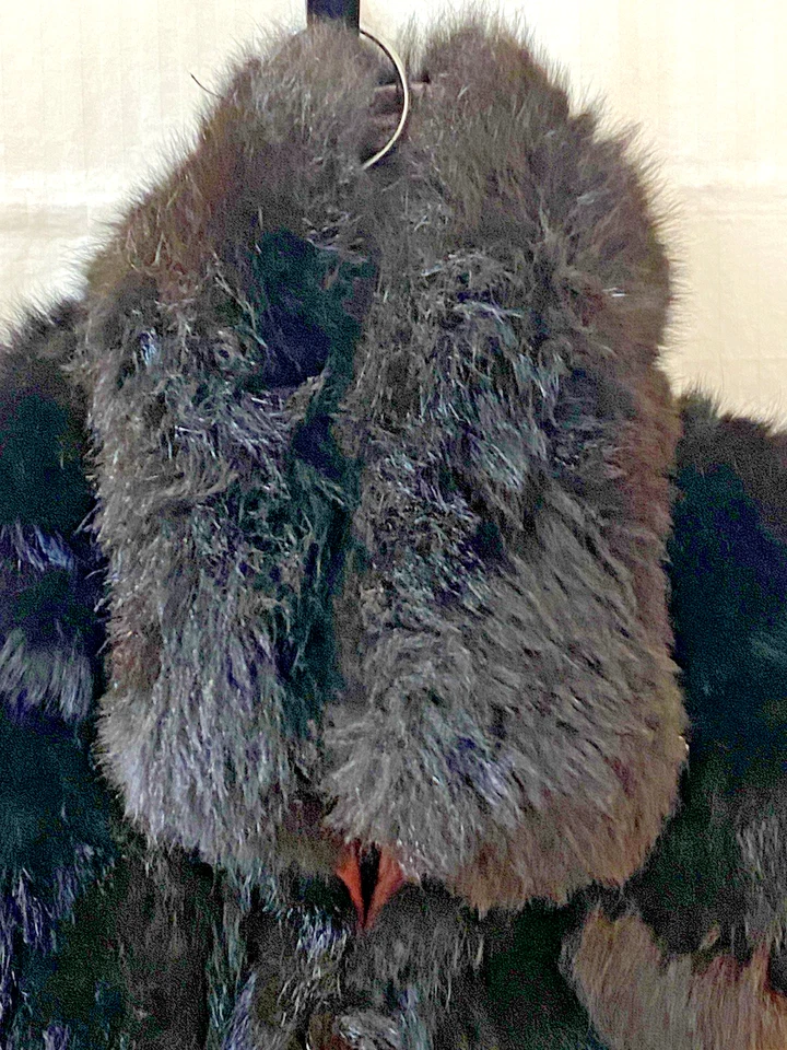 Chaleco de piel genuina con cuello de cremallera completa marrón piel de zarigüeya talla S Mob Wife Foto 4 de 4