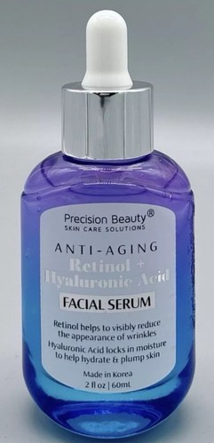 Precision Beauty Anti-Aging Retinol + Hyaluronic Acid Facial Serum 2 fl oz New