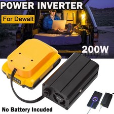 200W Power Inverter Supply For Dewalt 20V Battery w/ AC110V 2 USB Port Camp US