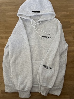 Essentials Fear of God Herren Kapuzenpullover Hoodie Grau Logo Baumwolle L