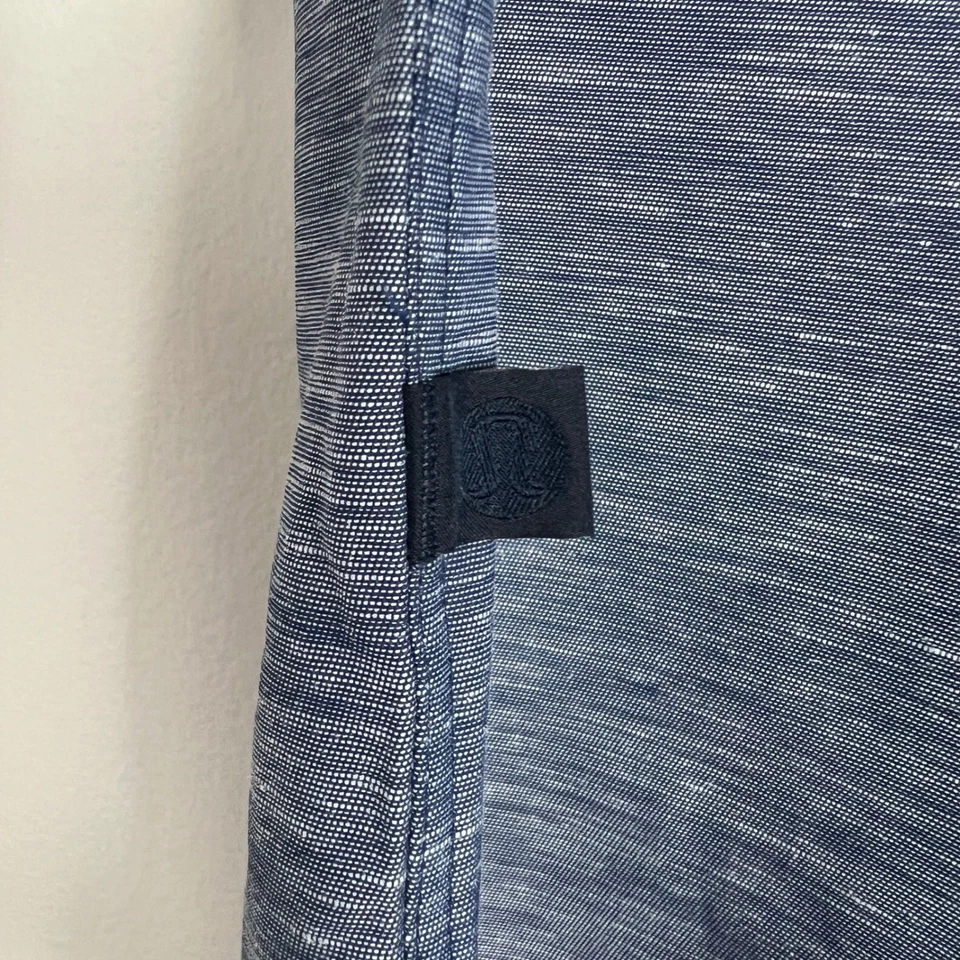 Lululemon Lululinen Men's Short-Sleeve Button Up Shirt Club Blue Size XXL - Image 3 of 4