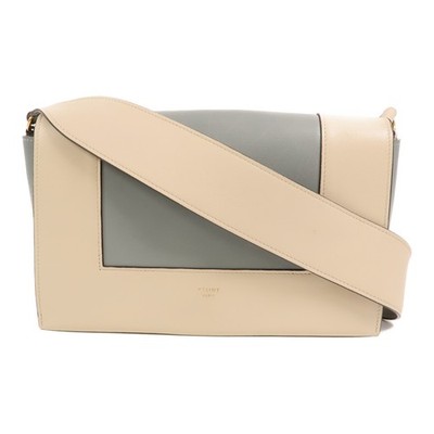 CELINE GHW Frame Bag Shoulder Bag 180263AQO Calfskin Leather Blue