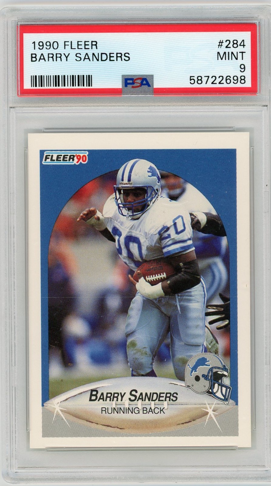 Barry Sanders 1990 Fleer#284 PSA 9