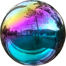 Rainbow Gazing Globe Mirror Ball in Stainless Steel Shiny Hollow Sphere