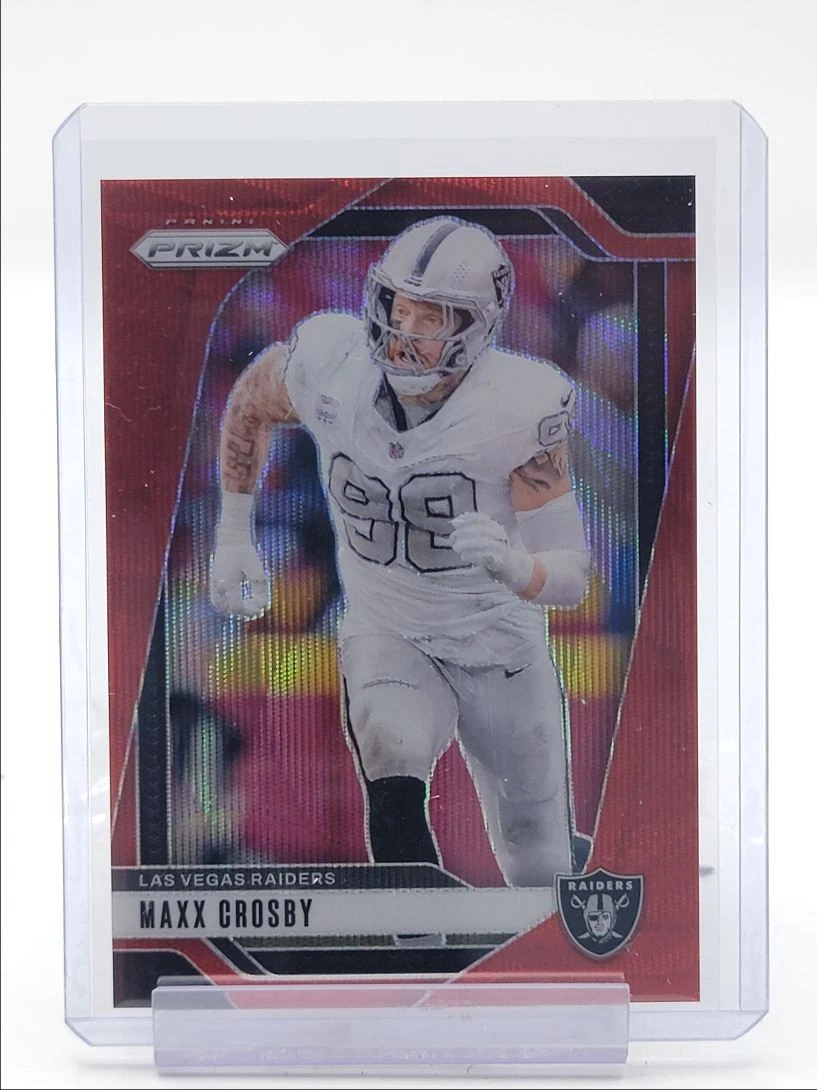 MAXX CROSBY 2024 PANINI PRIZM NFL FOOTBALL RED WAVE RAIDERS /149 Q3098