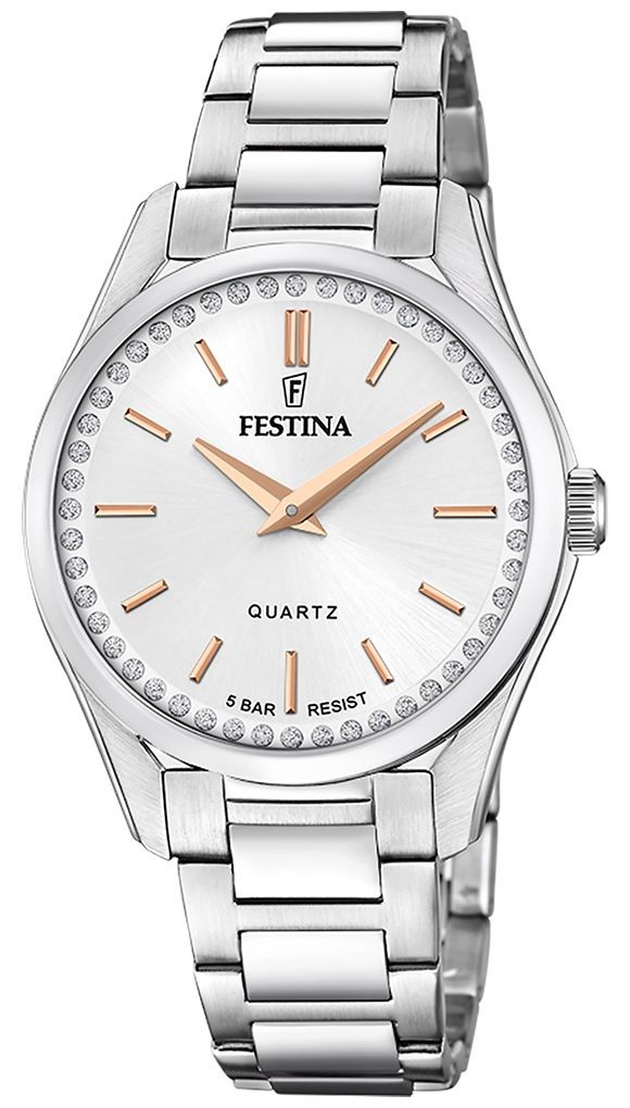 Festina Ladies Steel Watch With CZ Set & Steel Bracelet F20583/1 - 23% OFF!