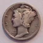 1937 Mercury Dime Silver 10C Circulated US Coin Business Strike Uncertified